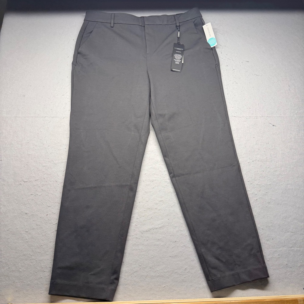 NWT Liverpool Trouser Womens 14 Grey Kelsey Straight Leg Pants Stretch